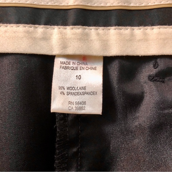 Theory- wool tuxedo pants with satin & crystal waist band - Picture 5 of 12